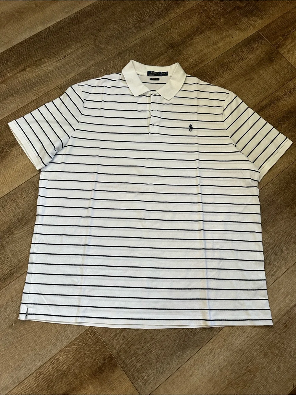 Polo by Ralph Lauren White Stripe Cotton Polo Shirt XXL